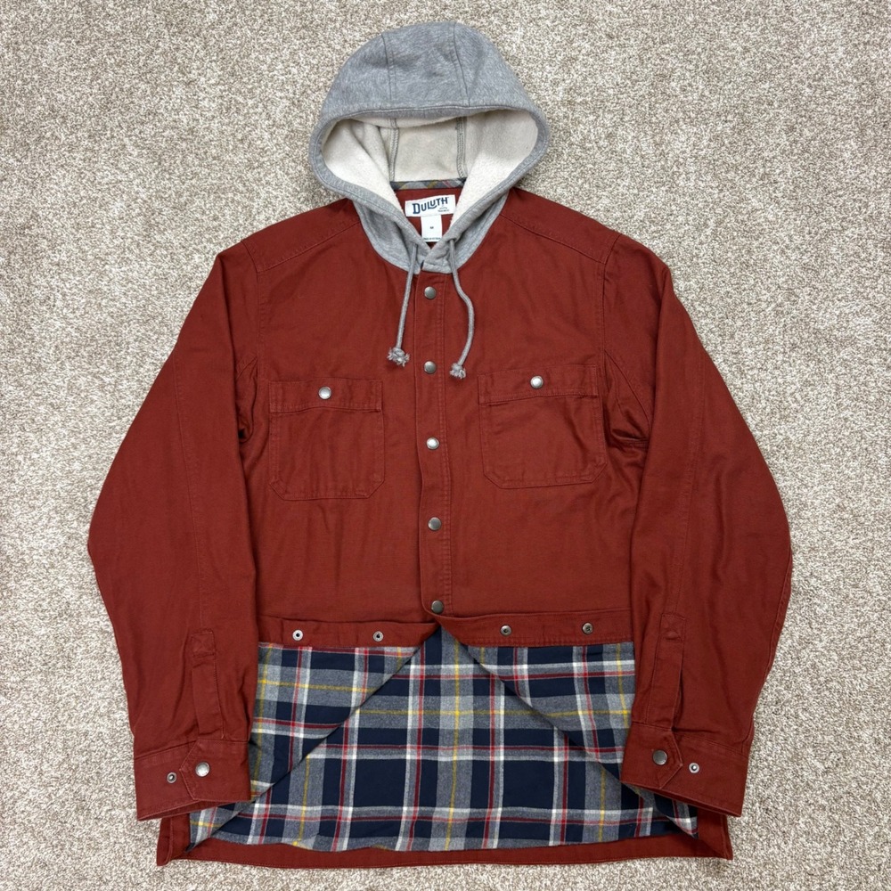 Duluth Trading Fire Hose Flannel-Lined Hooded Limber Jacket Mens Medium Workwear